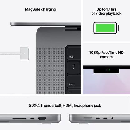 Refurbished 2021 Apple MacBook Pro 14.2" Core M1 Pro 3.2GHz 8-Core CPU/14-Core GPU 16GB RAM 1TB SSD MKGP3LL/A