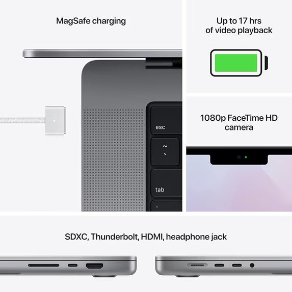Refurbished 2021 Apple MacBook Pro 16.2" Core M1 Pro 3.2GHz 10-Core CPU/16-Core GPU 32GB RAM 512GB SSD - Space Gray
