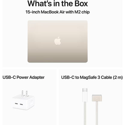Refurbished  2023 Apple 15-Inch MacBook Air Laptop: Apple M2 Chip with 8-core CPU and 10-core GPU, 8GB RAM, 256GB SSD Storage - Starlight