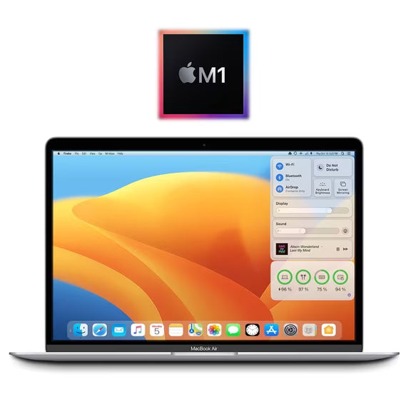 Refurbished Apple MacBook Air 13.3 inch Laptop - Silver, M1 Chip, Built for Apple Intelligence, 8GB RAM, 256GB storage